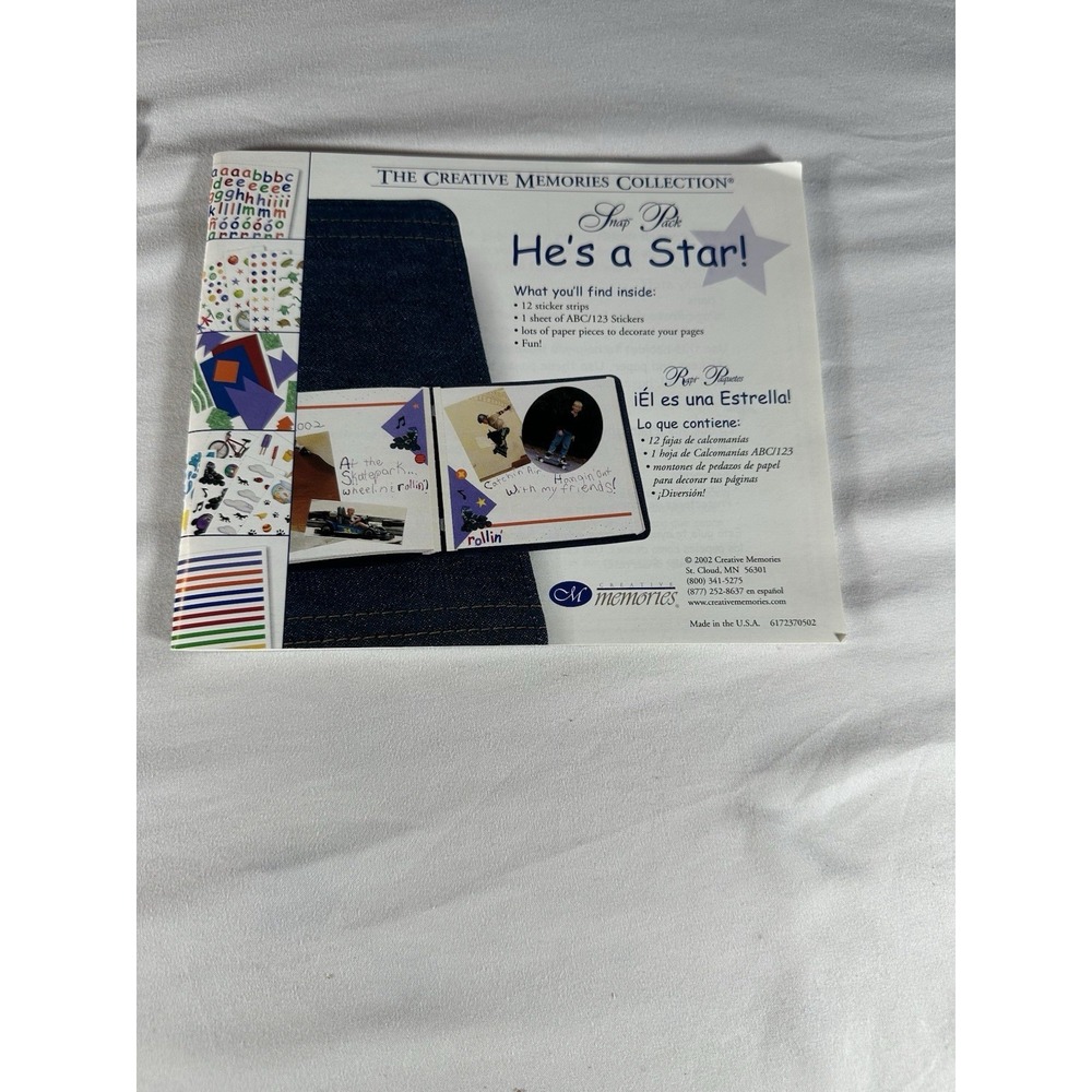 New Creative Memories Snap Pack "He's a Star" with stickers + Idea Booklet